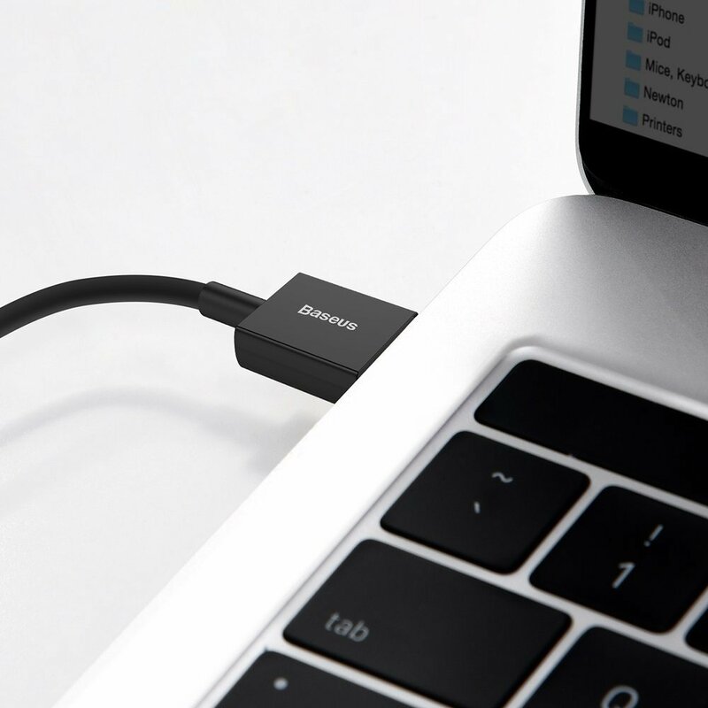 Cablu de date USB la Lightning Baseus, 2.4A, 2m, negru, CALYS-C01