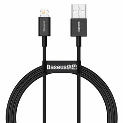 Cablu de date USB la Lightning Baseus, 2.4A, 1m, negru, CALYS-A01