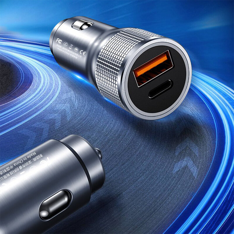 Incarcator auto WK Design USB + Type-C PD20W, albastru, WP-C30