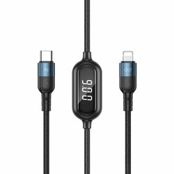 Cablu de date USB-C la Lightning Remax, PD20W, 1m, negru, RC-193i