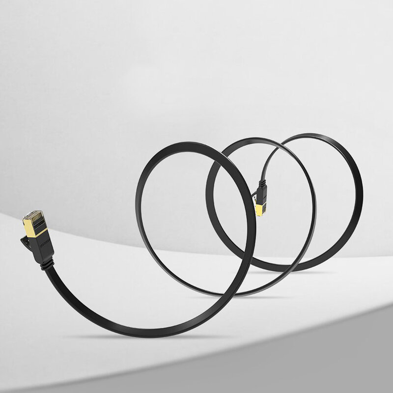 Cablu Patch cord Cat 7 Ugreen, STP LAN, 10Gbps, 1m, negru, 11260