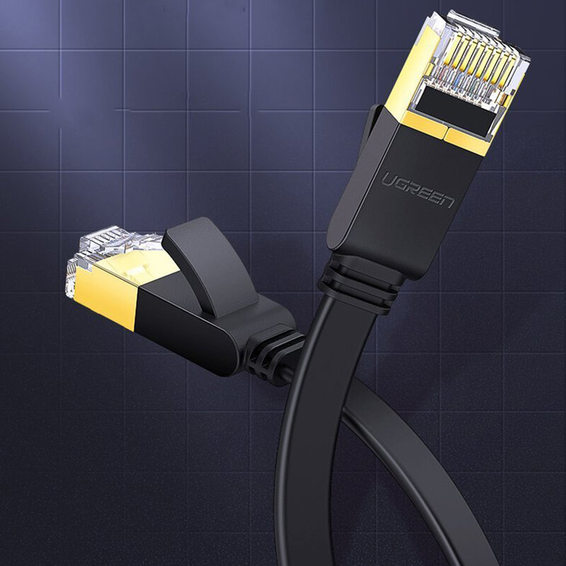 Cablu Patch cord Cat 7 Ugreen, STP LAN, 10Gbps, 1m, negru, 11260