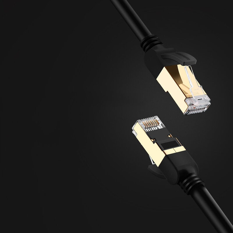 Cablu Patch cord Cat 7 RJ45 Ugreen, STP LAN, 10Gbps, 1m, negru, 11268