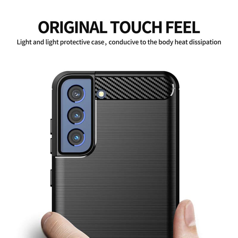 Husa Samsung Galaxy S21 FE 5G Techsuit Carbon Silicone, negru