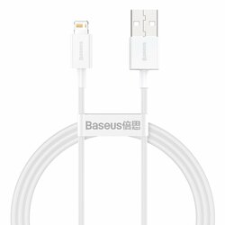 Cablu de date USB la Lightning Baseus, 2.4A, 1m, alb, CALYS-A02