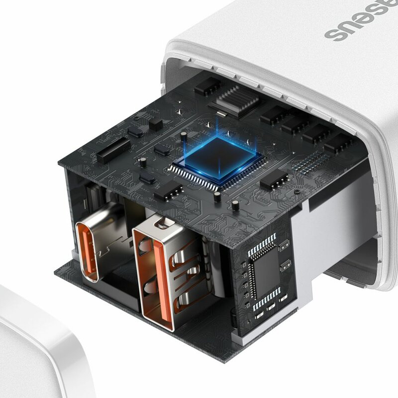 Incarcator priza USB, Type-C 20W Baseus, alb, CCXJ-B02