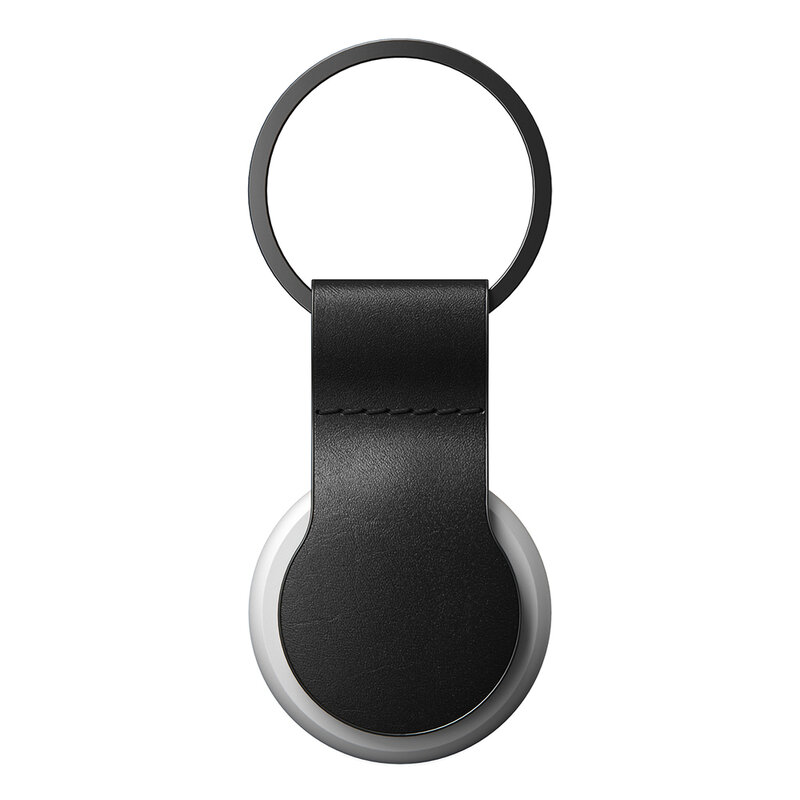 Breloc Apple AirTag Nomad Leather Loop + inel chei, negru
