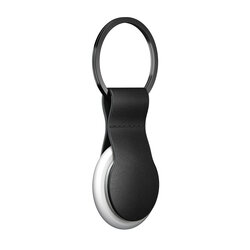 Breloc Apple AirTag Nomad Leather Loop + inel chei, negru