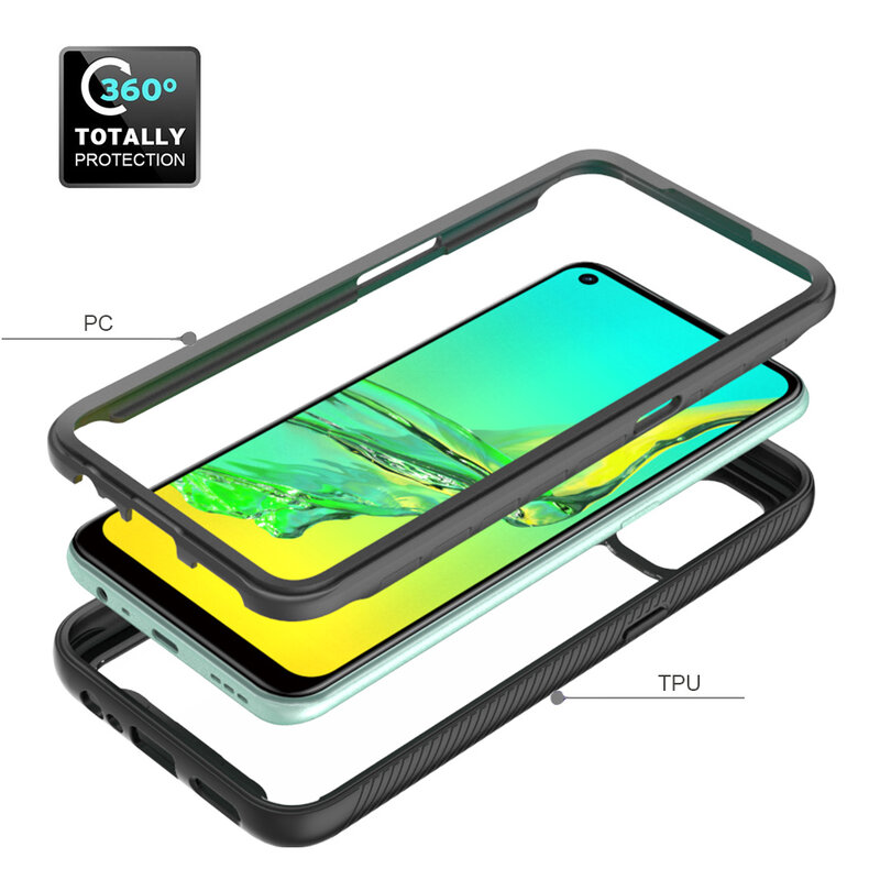 [Pachet 360°] Husa + Folie Oppo A53 Techsuit Defense, negru