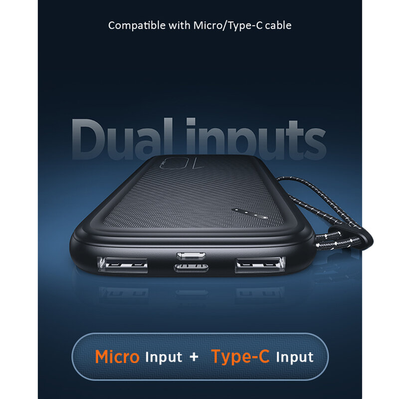 Baterie externa 10000mAh Usams PB56, 2xUSB, USB-C, Micro-USB, negru, US-CD150