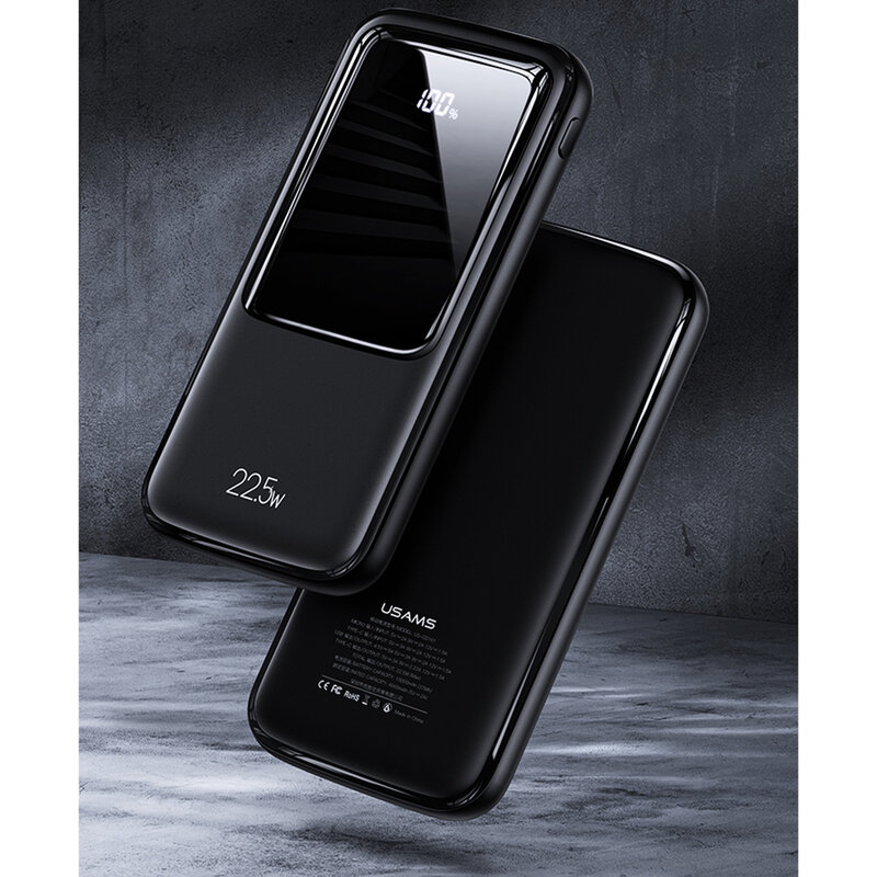 Baterie externa 10000mAh Usams PB58, 2xUSB, USB-C, Micro-USB, negru, US-CD161