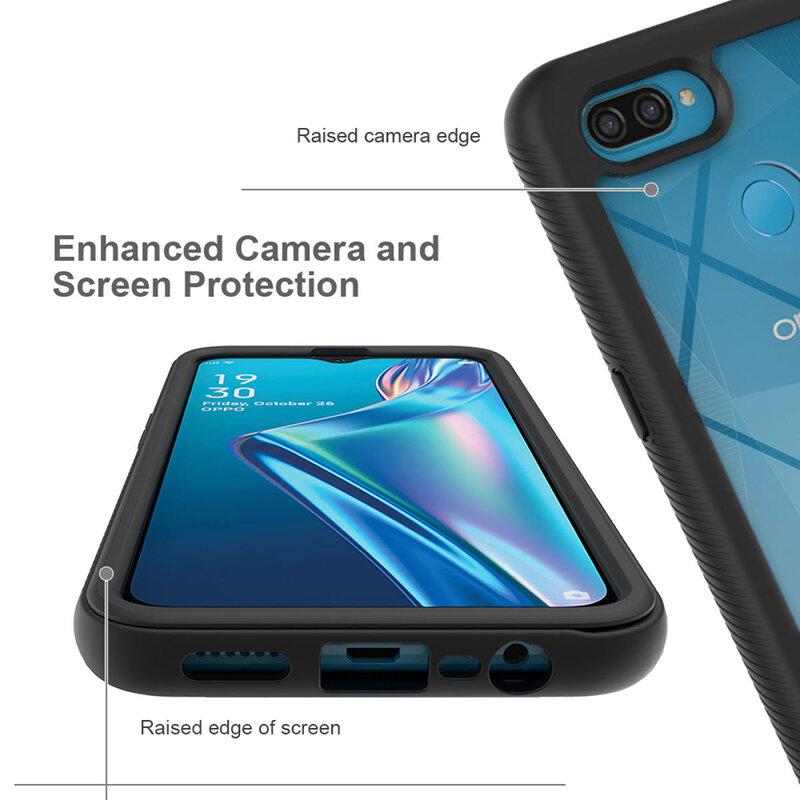 [Pachet 360°] Husa + Folie Oppo A12 Techsuit Defense, negru