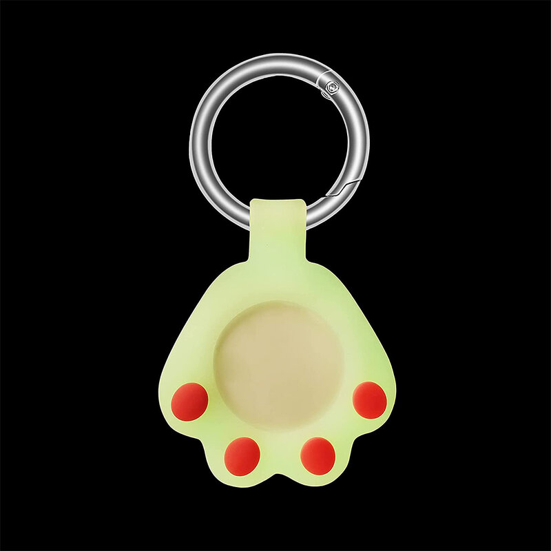 Husa Apple AirTag tip breloc chei pisica, silicon, alb