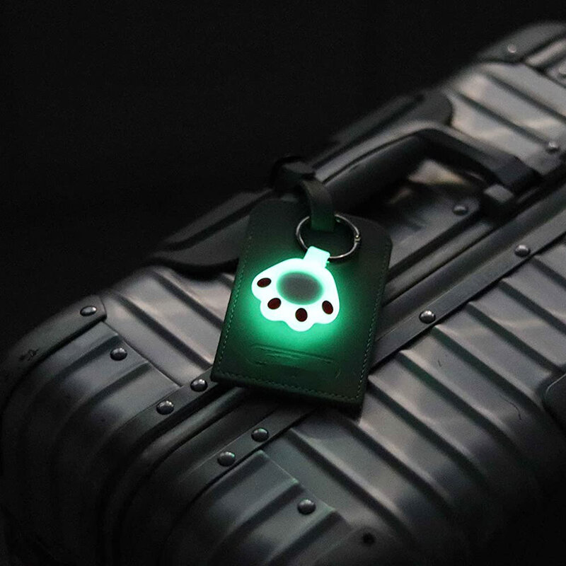 Husa Apple AirTag tip breloc chei pisica, silicon, alb