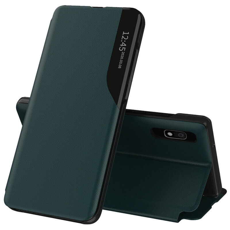 Husa Samsung Galaxy A10 Eco Leather View Flip Tip Carte - Verde