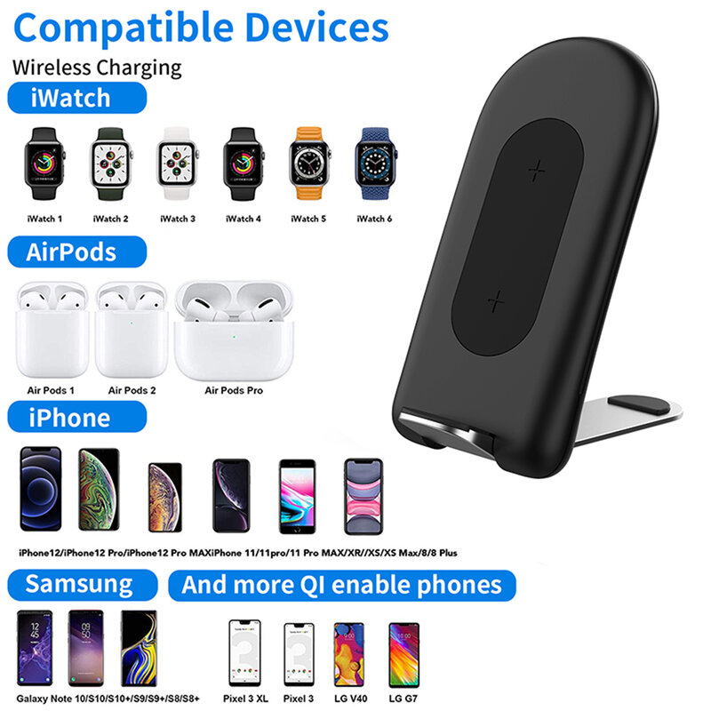 Incarcator wireless 15W Remax + cablu USB-C, negru, RP-W21