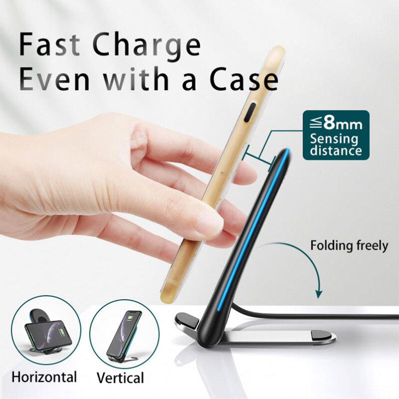 Incarcator wireless 15W Remax + cablu USB-C, negru, RP-W21