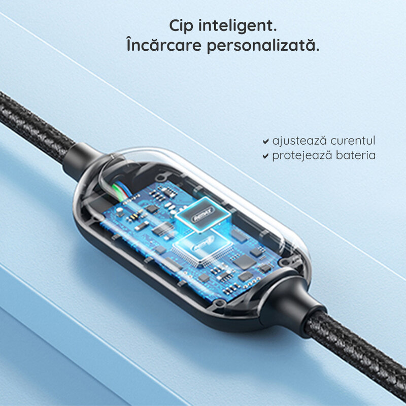 Cablu de date USB-C la USB-C Remax, PD60W, 1m, negru, RC-193a