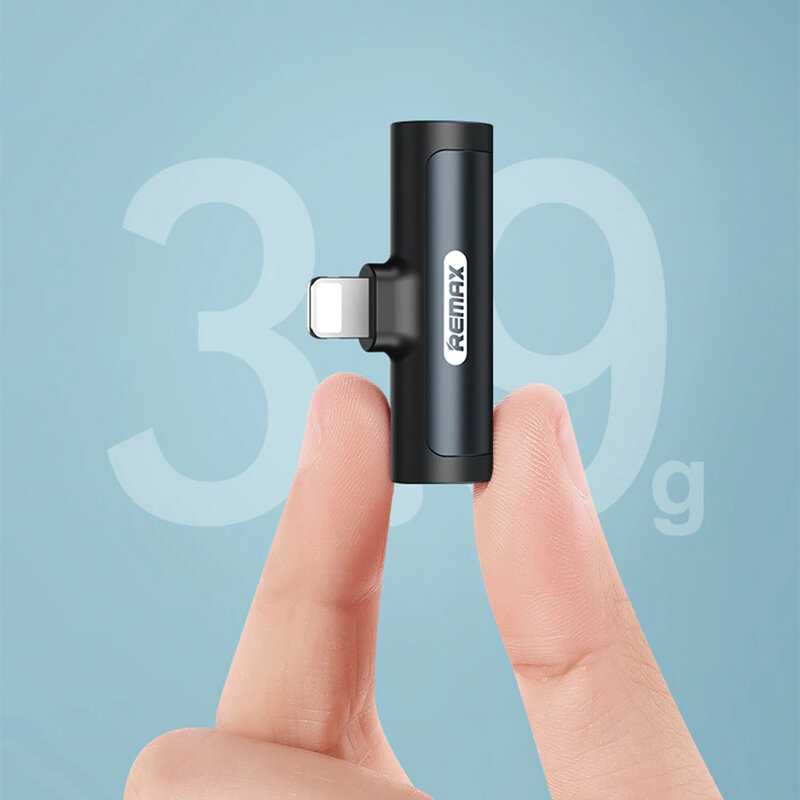 Adaptor audio iPhone Remax Lightning la 2x Lightning, negru, RL-LA04i