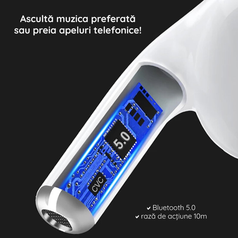 Casti wireless in-ear Dudao U14Pro, Bluetooth earbuds, alb