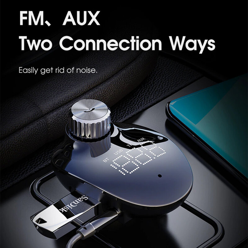 Modulator FM Bluetooth Rock Space B302, 2x USB, Jack 3.5mm, negru