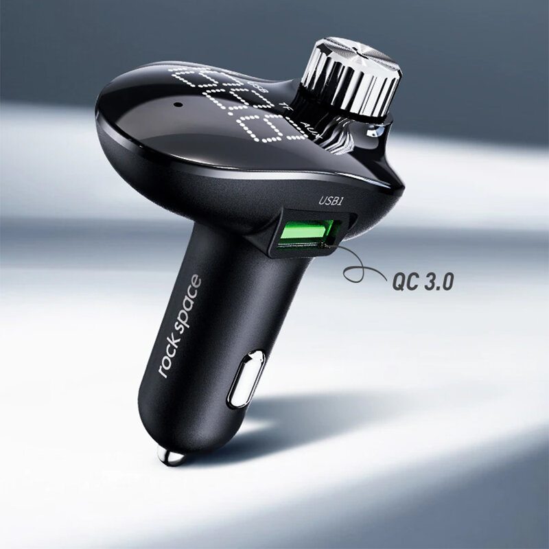 Modulator FM Bluetooth Rock Space B302, 2x USB, Jack 3.5mm, negru