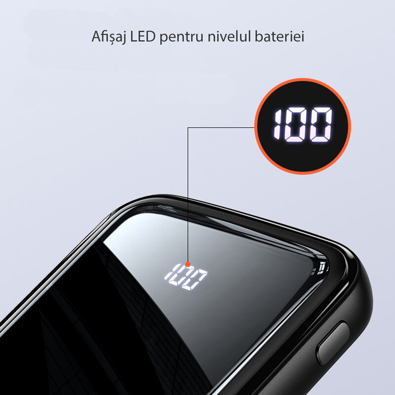 Baterie externa 10000mAh Usams PB58, 2xUSB, USB-C, Micro-USB, negru, US-CD163