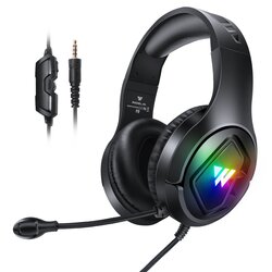 Casti gaming RGB on-ear cu microfon Wintory M1, stereo 3D, negru