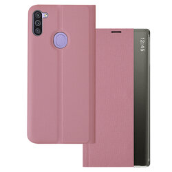 Husa 360 Samsung Galaxy M11 Sleep Case tip carte, roz