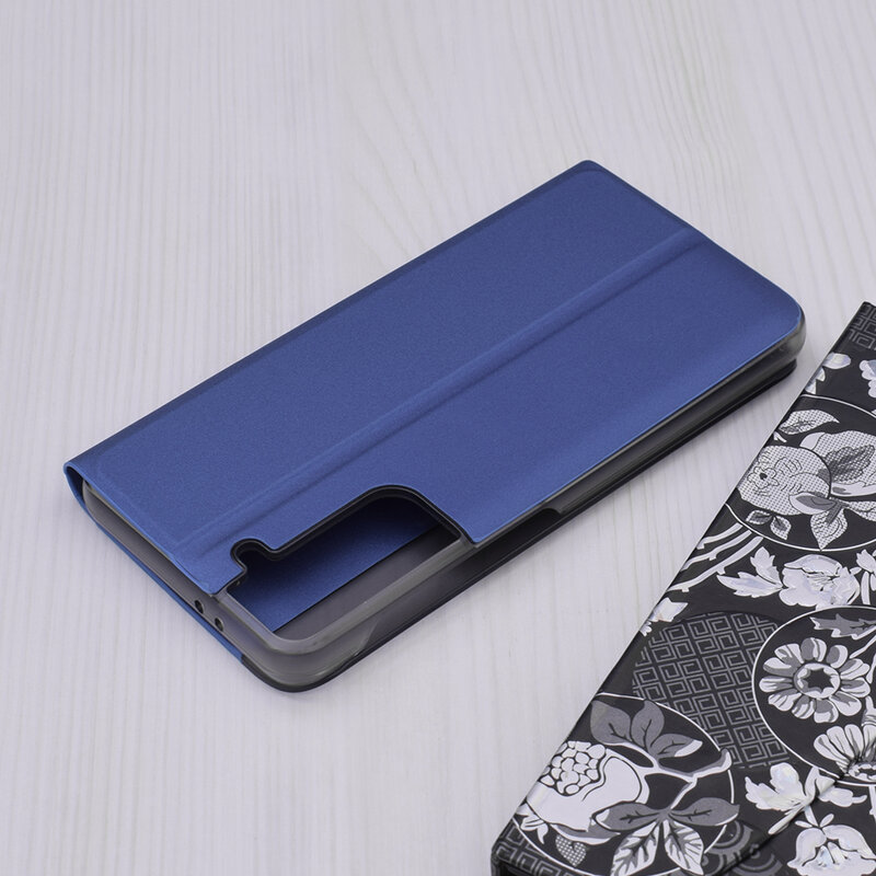 Husa 360 Samsung Galaxy S21 Plus 5G Sleep Case tip carte, albastru