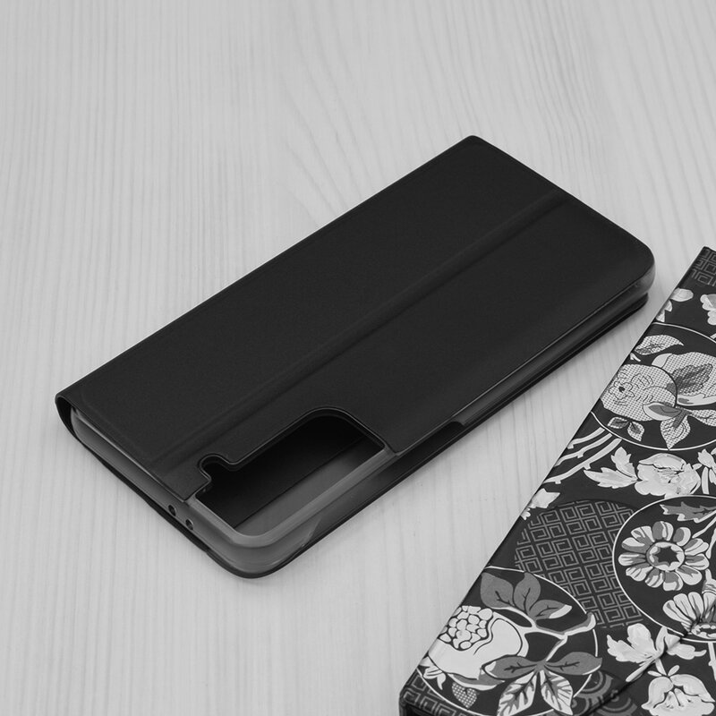 Husa 360 Samsung Galaxy S21 Plus 5G Sleep Case tip carte, negru