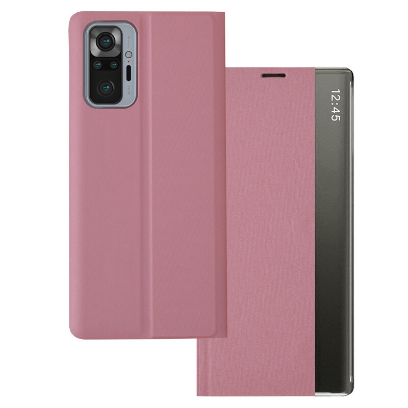 Husa 360 Xiaomi Redmi Note 10 Pro Max Sleep Case tip carte, roz