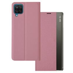 Husa 360 Samsung Galaxy A12 Sleep Case tip carte, roz
