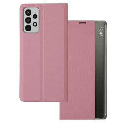 Husa 360 Samsung Galaxy A72 5G Sleep Case tip carte, roz