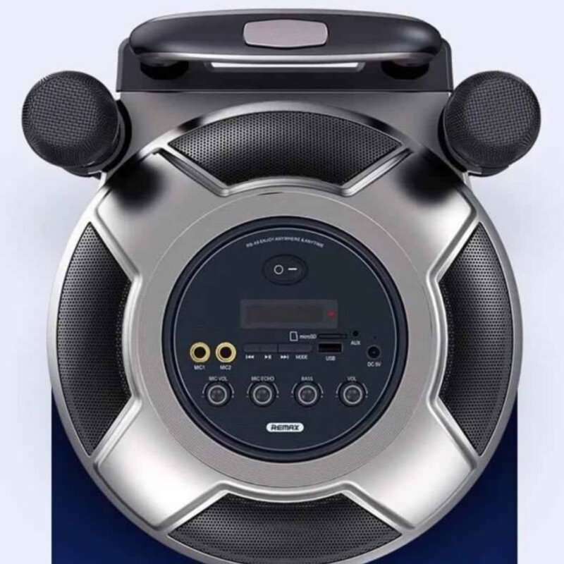 Boxa portabila cu doua microfoane wireless Remax, negru, RB-X6