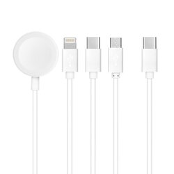 Cablu USB-C la Lightning, Type-C, Micro-USB, Apple Watch, alb, C3186