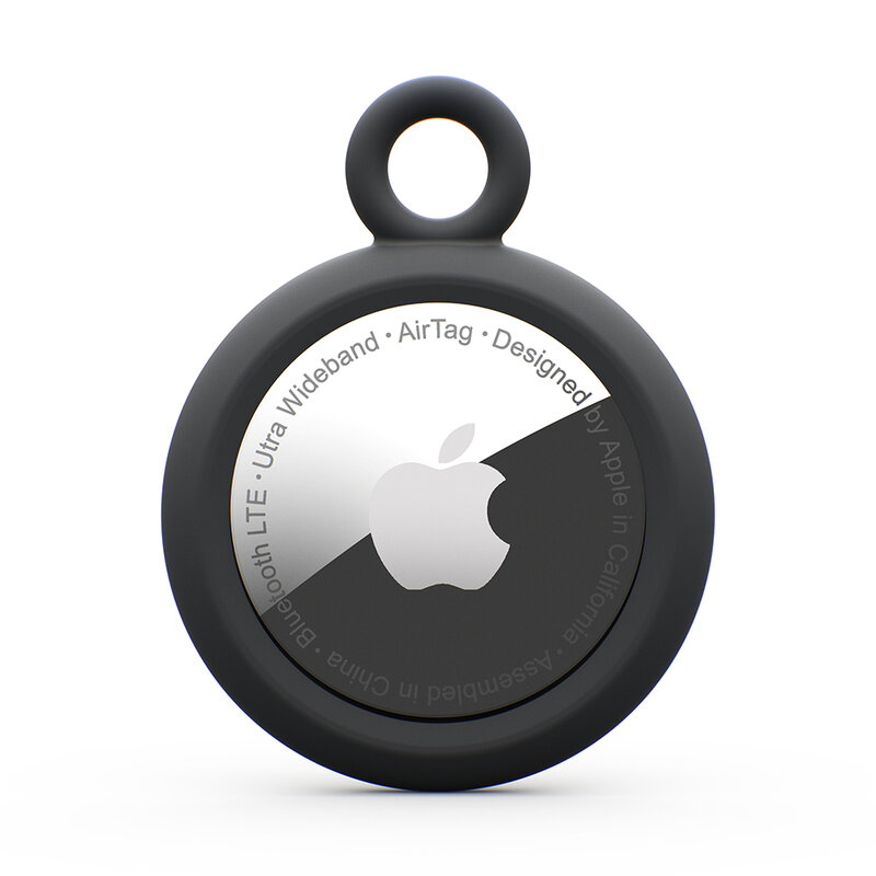 Husa Apple AirTag UAG Dot, carcasa silicon + inel chei, negru