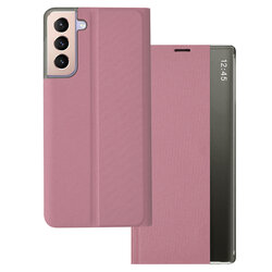 Husa 360 Samsung Galaxy S21 Plus 5G Sleep Case tip carte, roz