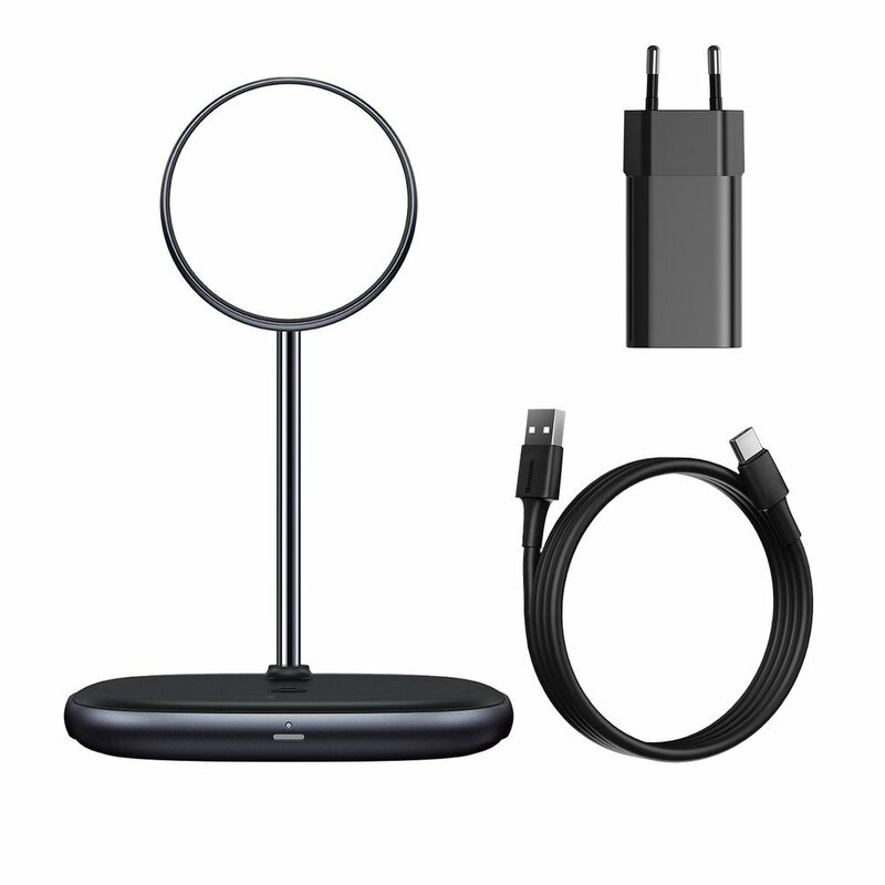 Statie incarcare Baseus, incarcator wireless iPhone 12, negru, WXSW-C01