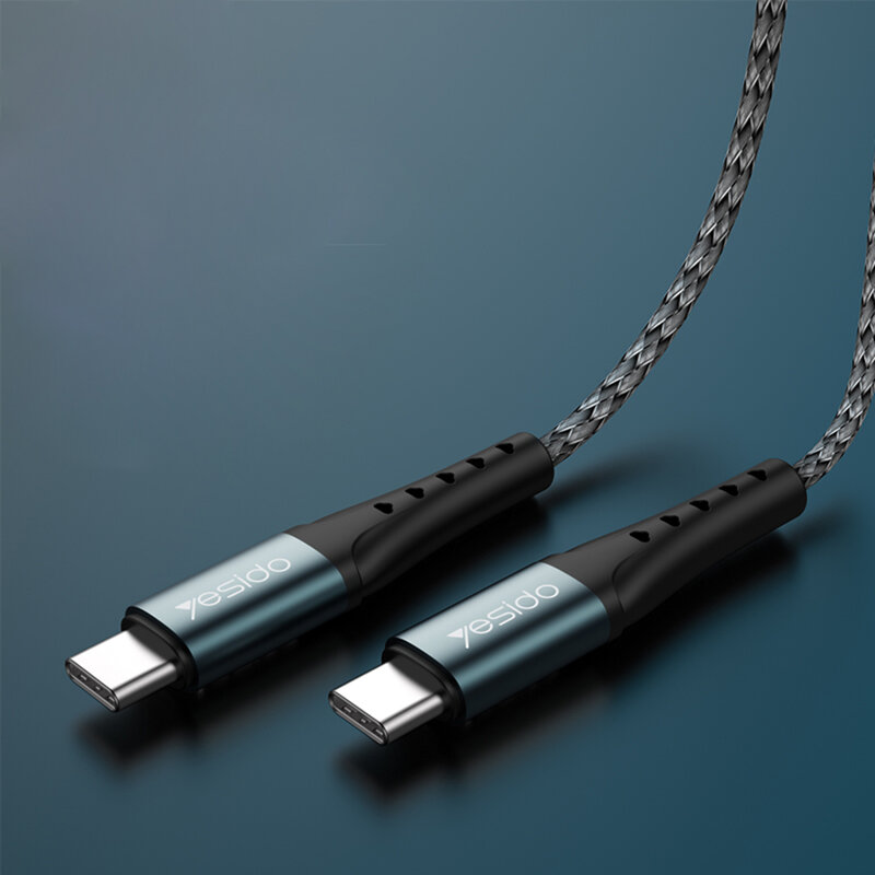 Cablu de date Type-C la Type-C PD60W Yesido CA66, 3A, 1.2m, negru