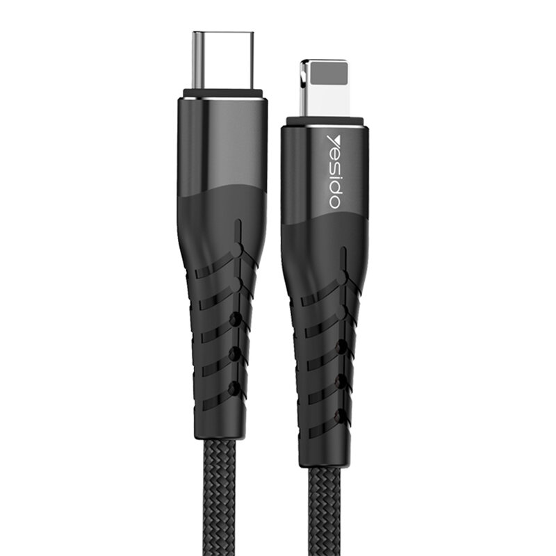 Cablu de date USB-C la Lightning Yesido CA48, PD18W, 1.2m, negru