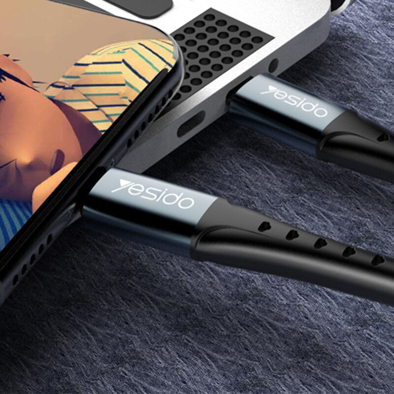 Cablu de date USB-C la Lightning Yesido CA64, 2.4A, 1.2m, negru