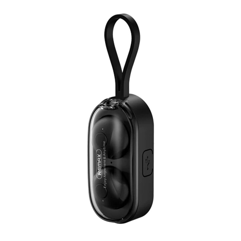 Bratara cu casti Bluetooth Remax wireless earbuds, negru, TWS-15