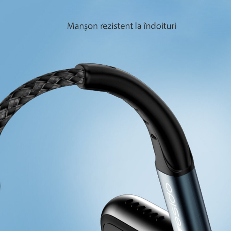 Cablu de date USB-C la Lightning Yesido CA64, 2.4A, 1.2m, negru