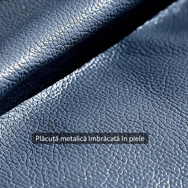 Placuta metalica compatibila iPhone Magsafe, Techsuit MP01, piele ecologica, negru