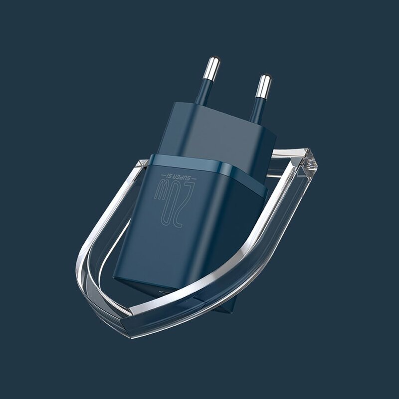 Incarcator priza Type-C 20W + cablu Lightning Baseus, bleu, TZCCSUP-B03