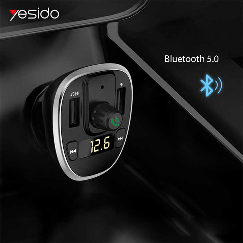 Modulator FM Bluetooth Yesido Y39, 2xUSB + MicroSD, 3A, negru