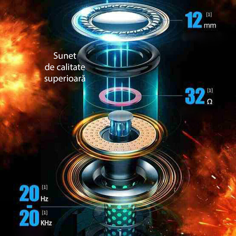 Casti telefon gaming earbuds WK Design ET-V9, TWS Bluetooth, negru