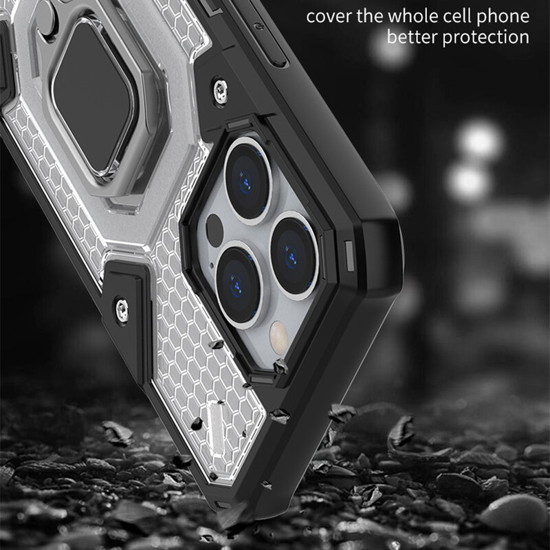 Husa antisoc iPhone 13 Pro Techsuit Honeycomb, albastru
