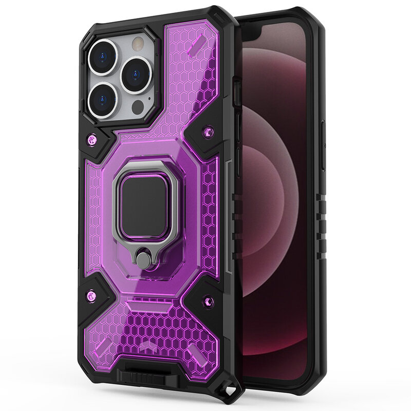 Husa antisoc iPhone 13 Pro Techsuit Honeycomb, roz